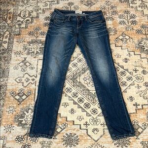 BKE 25R (25x31-1/2”) Stella skinny jeans with distressed back pockets—low rise